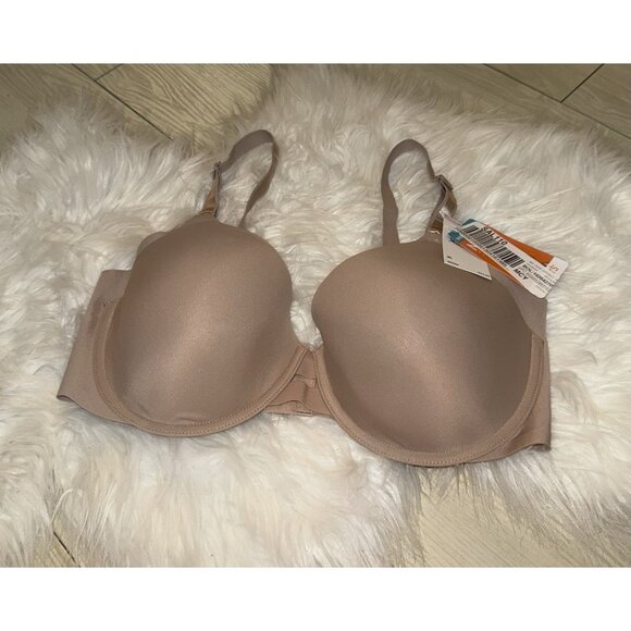 Warners 01356 No Side Effects Underarm Smoothing Comfort Bra UW 38D Tan New - Picture 1 of 6